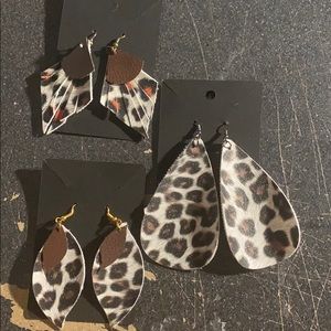 Faux leather earrings